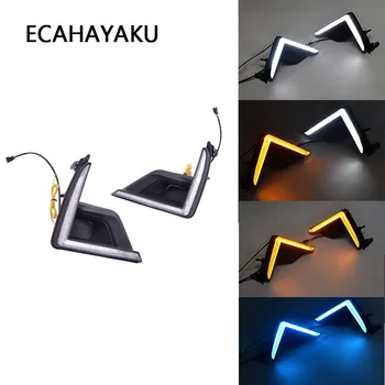 

ECAHAYAKU For Toyota Land Cruiser Prado 2017 2018 2019 LED DRL Daytime Running Light Daylights Fog lamp With Turn Signal Lamp