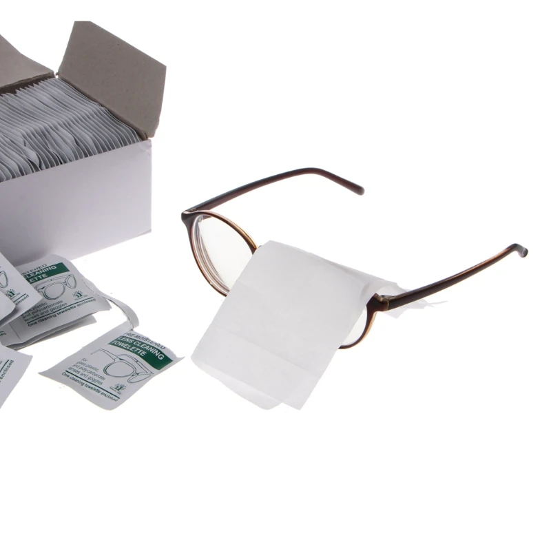 100Pc Cleaning Cloth Disposable Wet Tissue Wipe Anti Frog Lens Glasses Polishing F3MD | Аксессуары для одежды
