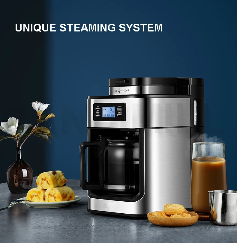 CANDIMILL Bean Powder Dual-use Small Coffee Machine Coffee Maker  Home Bean Grinder Fresh Grinding American Espresso Coffee 4