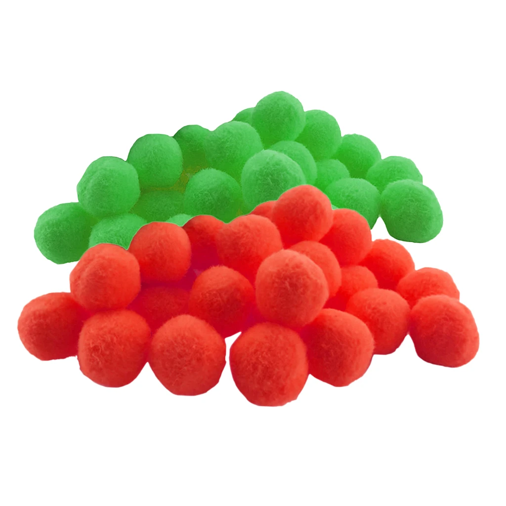 200 Pieces Pom Balls Craft Fluffy Small Craft Pom Balls Crafts Decorations Red and Green Eco-Friendly and Safe DIY Accessory