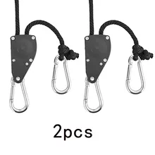 

2Pcs Rope Ratchet Adjustable Light Hanger Tent Carbon Filter Hydroponic Grow Light Hangers Zinc Alloy Hook Plastic Pulley