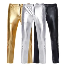 Длинные мужские брюки костюмы золотого представления шоу брюки размер плюс мужской вечерние костюмы одежда серебряные брюки черные брюки человек