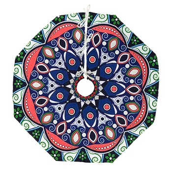 

Christmas Tree Apron Knitting Carpet Christmas Tree Skirt Xmas Tree Bottom Cover Christmas Decorative Supplies (Colorful)