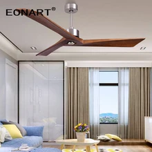 

60 Inch modern fashion ceiling fans for home roof decoration solid wood dc motor indoor led lamp ceiling fan with remote control