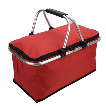 

30L large capacity Folding Washable and reusable Camping Basket Waterproof Oxford Cloth Lunch Bag Storage Box with EVA cover