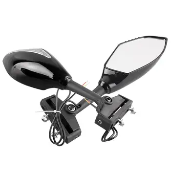

LUCKMART A Pair Of Motorcycle LED Turn Signal Rearview Mirrors, Suitable For All Street Cars Such As Kawasaki And Ducati