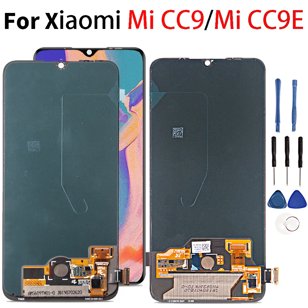 

Amoled For Xiaomi CC9E Display Touch Screen Digitizer Assembly With Fingerprint Replacements for Xiaomi Mi A3
