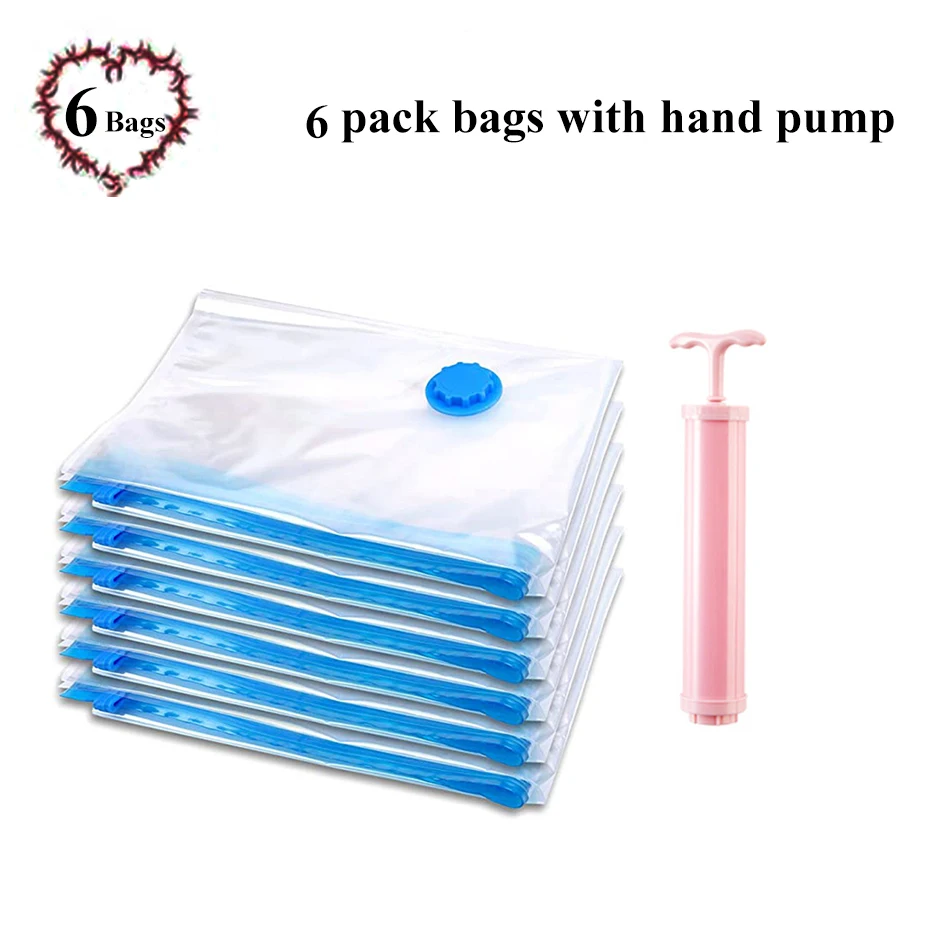  UPGOGO Vacuum Bags for Travel with Hand Pump,Vacuum Travel Bags  for Luggage,Vacuum Seal Bags for Clothing,Space Saver Vacuum Storage Bags, Travel Essentials,Clothes,Blankets,Pillows (Combo 8 Pack) : Home & Kitchen