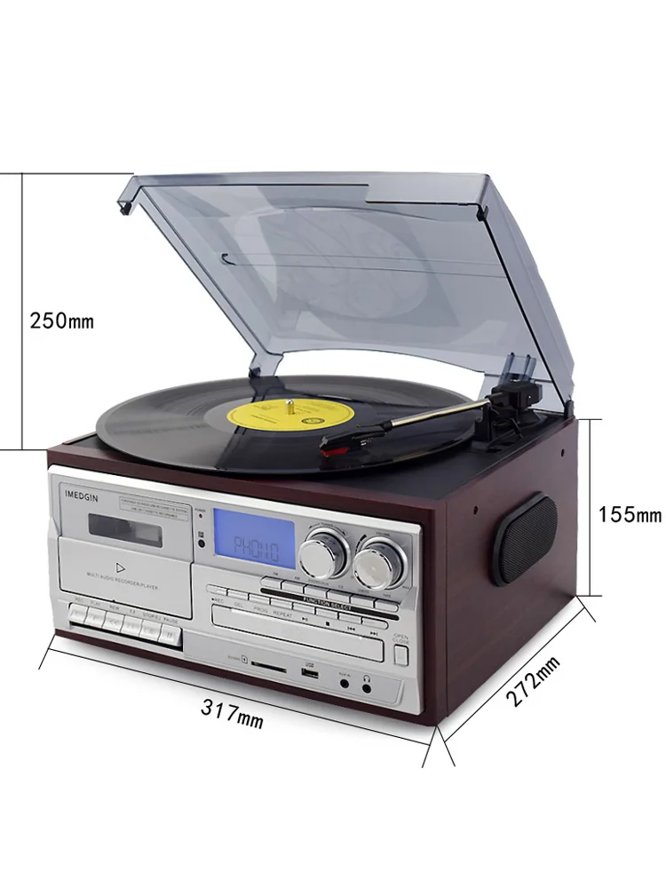 Schallplattenspieler Bluetooth MP3 USB Player Lautsprecher Turntable Vinyl Radio 