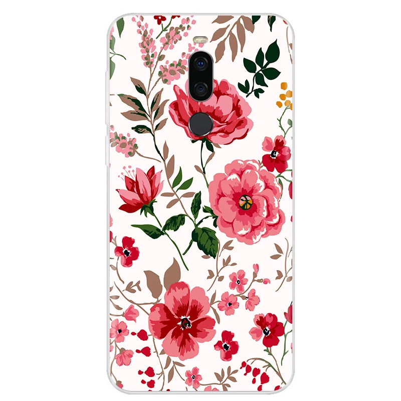 for Meizu Note 8 Case Note8 Soft TPU Silicone Protective Phone Shell Vintage Flowers Back Cover for Meizu M8 Note Cases Fundas meizu cover