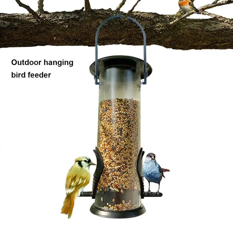 Birds Feeding Bowl Bottle Hanging Type Outdoor Plastic Pet Birds Feeder Food Container for Garden Yard Decoration Bird Feeders