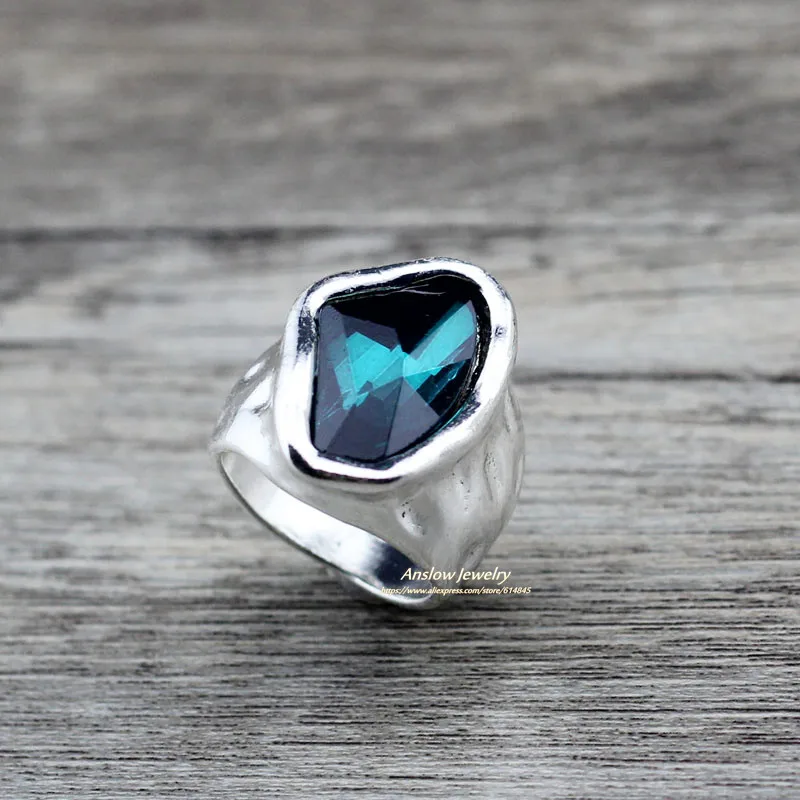 Couples Rings couples rings finger ring Anslow Original Design Fashion Jewelry Vintage Irregular Crystal Couples Love Rings For Women Valentine's Day Gift LOW0042AR