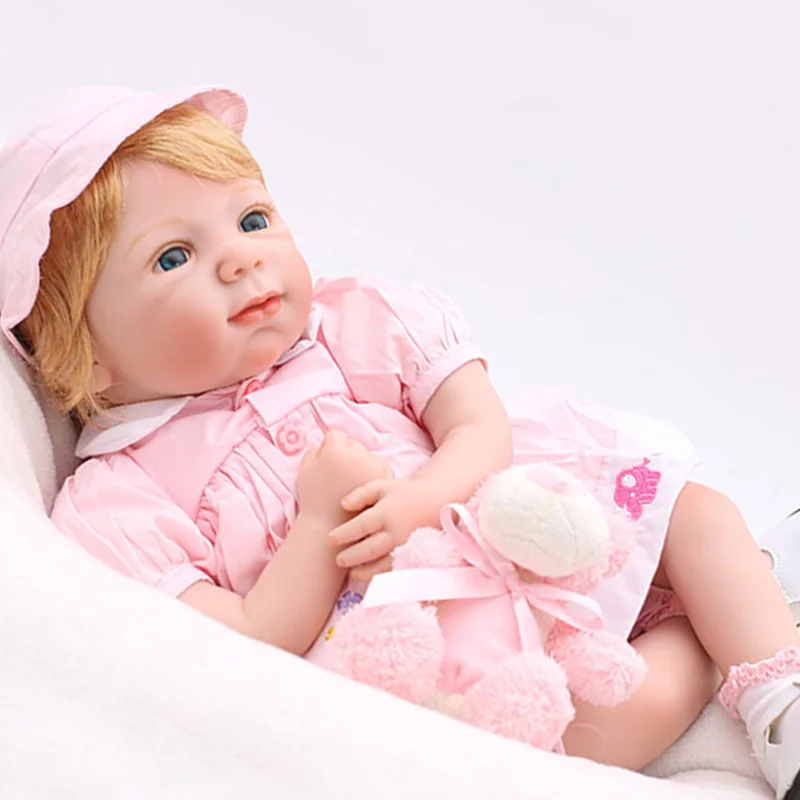 55 cm soft Body  Silicone Reborn Rebirth Baby Doll Toy For Girl New Style bebe reborn infant babies doll Gift