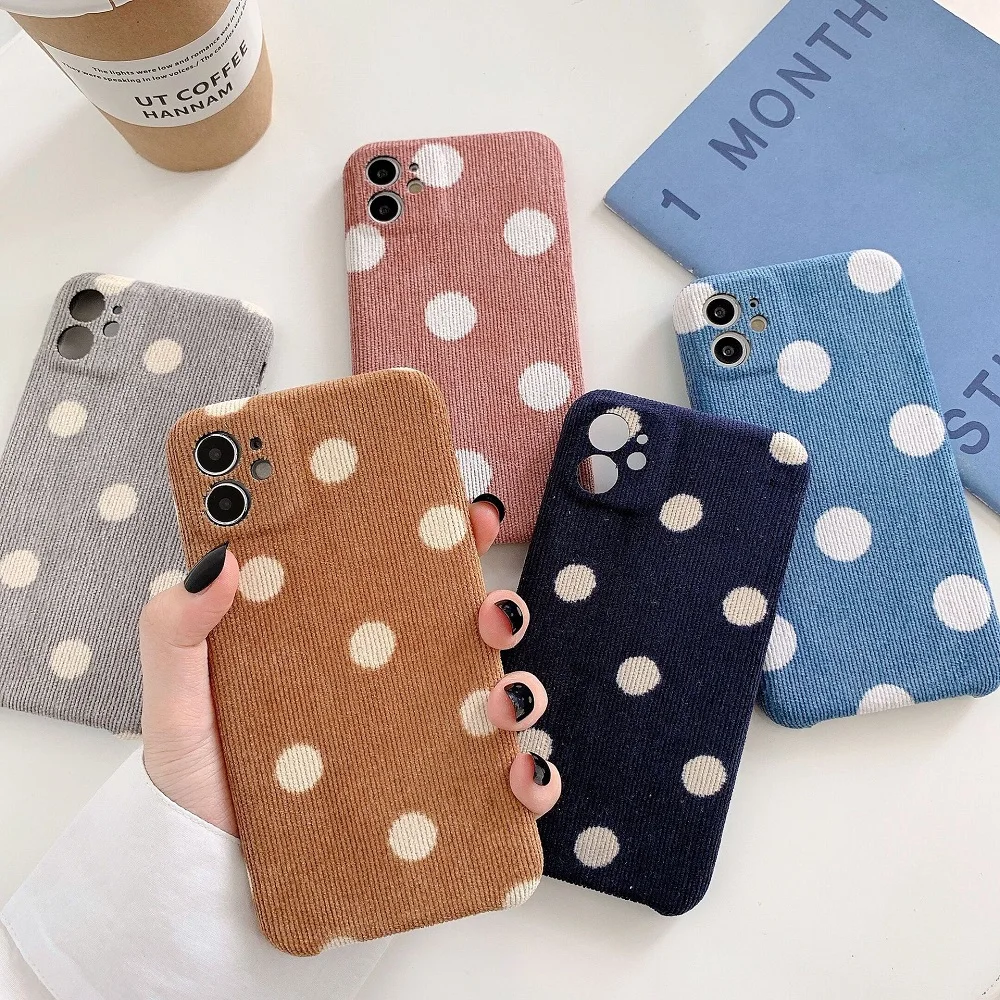 US $205.25 100Pcs New Cute Warm Fluff Phone Case For IPhone 12 Mini 11 Pro Max XR X XS Max 7 8 Plus SE 2020 Luxury Wave Point Soft PU Cover