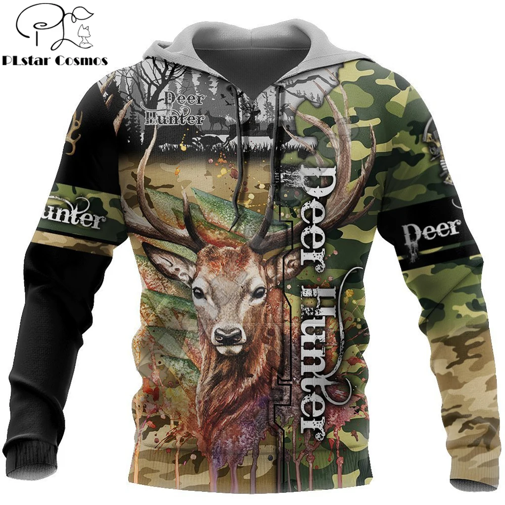 

Novelty Hoodies Beautiful Deer Hunter Camo 3D Printed Mens Hooded Sweatshirt Unisex Streetwear Pullover Casual Tracksuits KJ0169