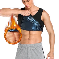 Sauna Tank Top Men Waist Trainer Sweat Vest Heat Trapping Vest Sauna Suit Sweat Tank Top for Men Sweat Enhancing Vest Fat Burn