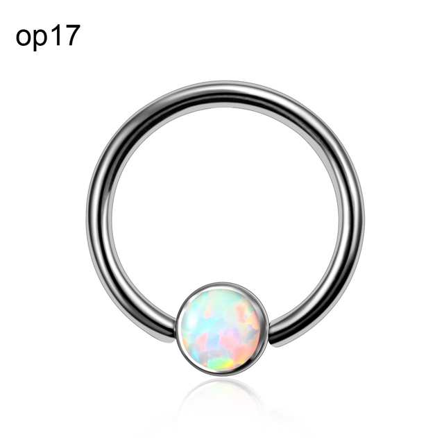 Titanium Ear Septum Helix Tragus Opal CBR Piercings Christina Vertical Hood Labret Dermal Anchor Earrings Piercing Jewelry