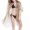 Tassel gold bikini cover up Sexy beach dress tunics for women beachwear 2022 Summer See through swimsuit cover-ups kaftan new ► Photo 3/5