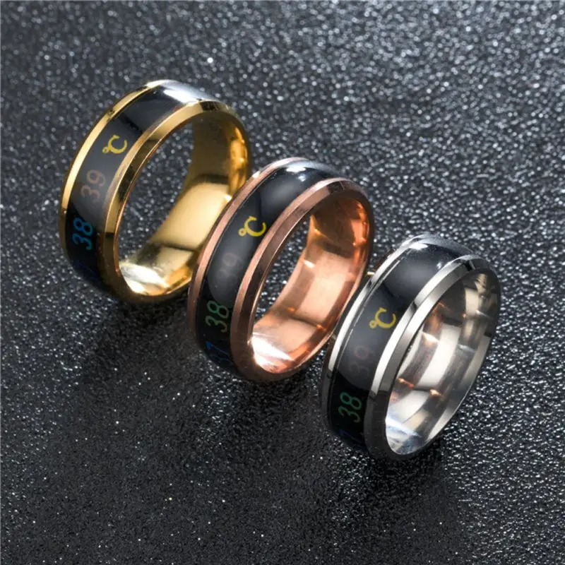 Waterproof Temperature Sense Intelligent Smart Ring Finger Wear Changing Color Multifunctional Temperature Rings Dropshipping