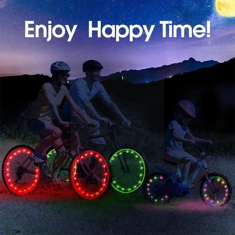 20 Led Bike Bicycle Cycling Lights Wheel Spoke Light Waterproof Strip