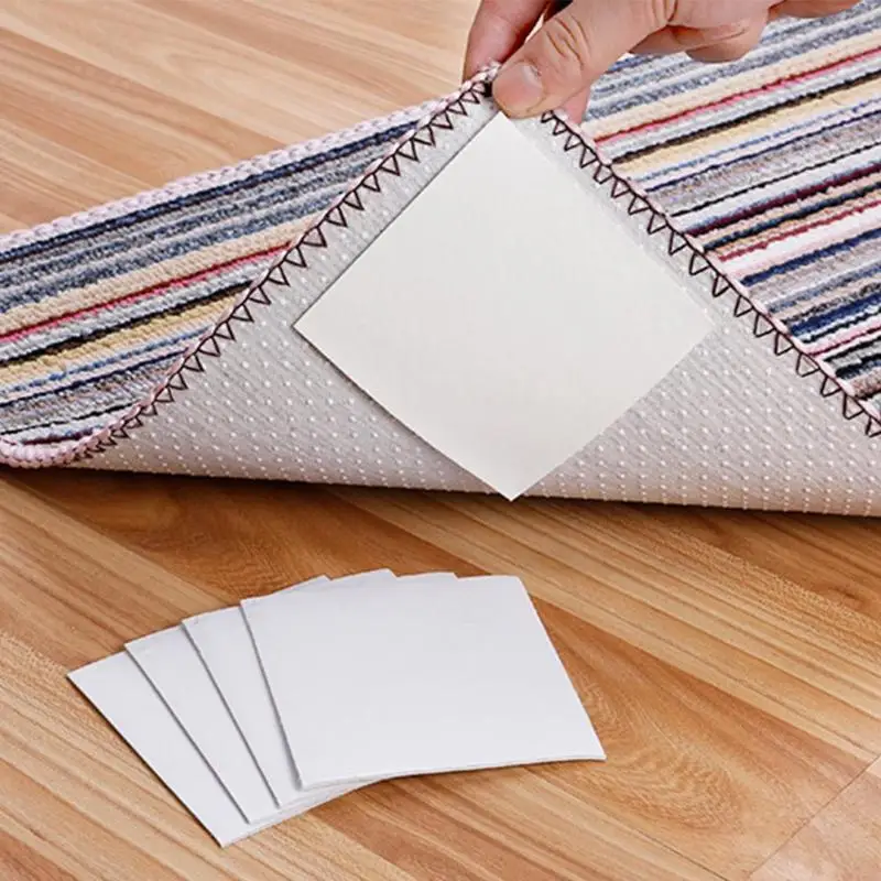 

4pcs Fixed Carpet Super Viscous Double-sided Adhesive Anti-slip Strong Mat Tape Sticker Ground Non-woven Tape