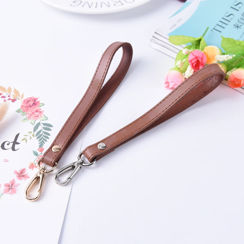 1pc Pu Leather Strap Lanyard For Mobile Phone Keys Metal Clip Detachable Bag Handle Strap Belt