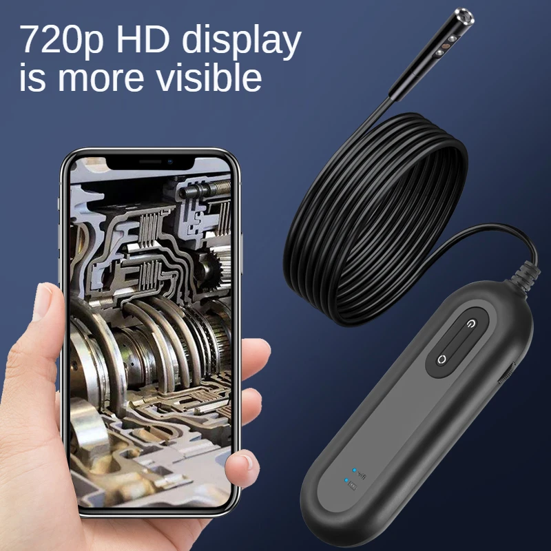 4.9mm WIFI Endoscope Two Cameras Mobile Phone IP67 Waterproof Industrial Borescope 720P Dual Lens Car Handheld Inspection Camera