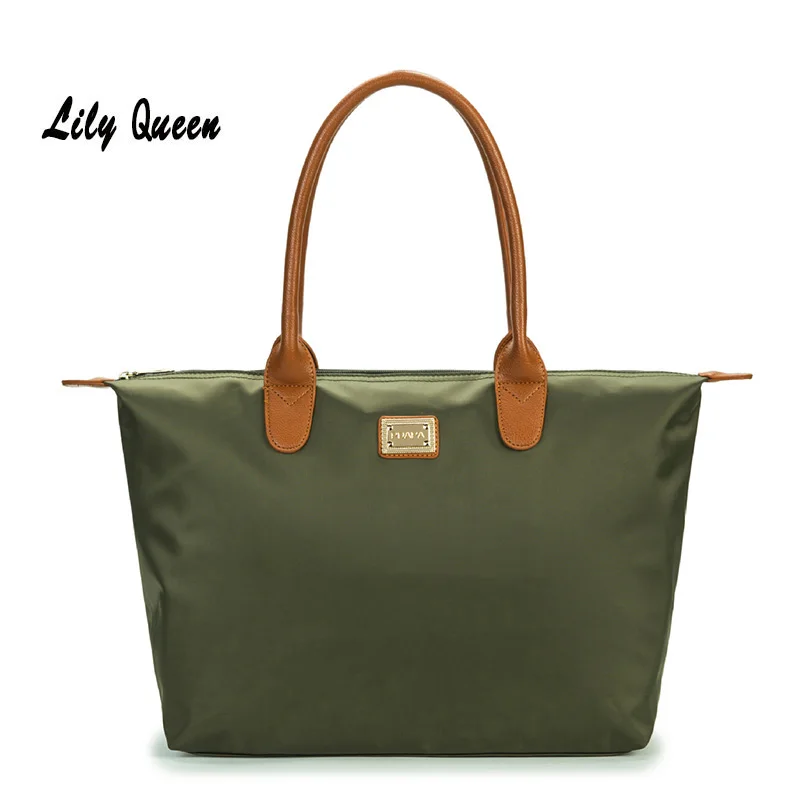 

LILY QUEEN Waterproof Shoulder Bag Oxford Cloth Zipper Handbag Large Capacity Shipping Tote Bag