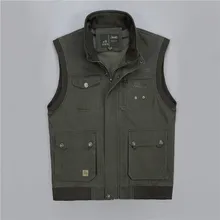 Уличный повседневный мужской жилет с несколькими карманами, весна и осень, стиль, майки из чистого хлопка, мужской жилет 1606