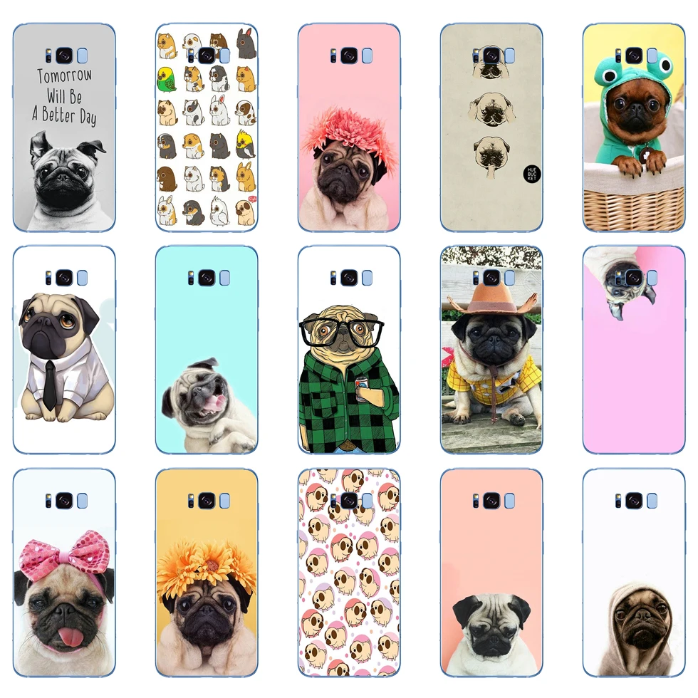 

61DD Pug seen things dog Ride butterfly Art Soft Silicone Cover Case for Samsung Galaxy S6 S7 edge S8 S9 S10 plus A70 A50 case