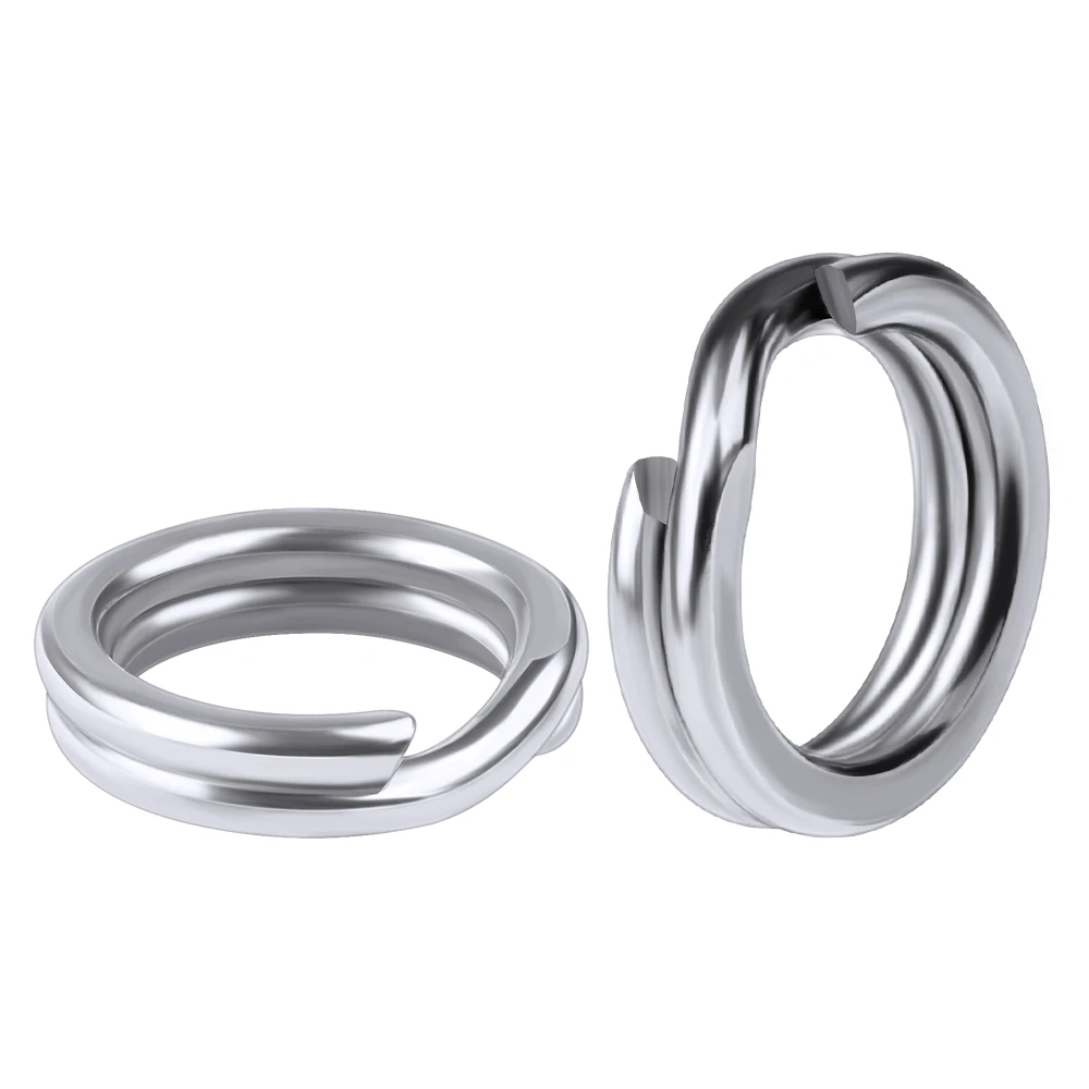 Fishing Accessories 50pcs Fishing Split Rings for CrankHard Bait Silver Stainless Steel 0#-12#