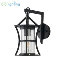 Скандинавский светодиодный настенный светильник, наружный светильник, стеклянный абажур, наружный настенный светильник для двора, крыльца, освещение для передней двери