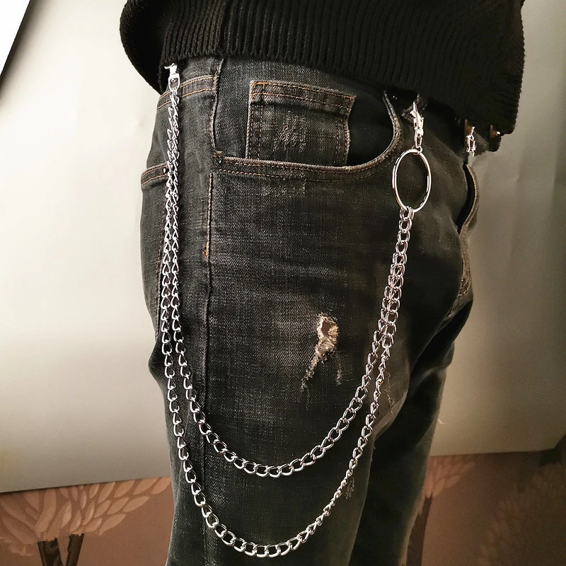 Layered Pants Chain Body Jean Chains Goth Trousers Street Wallet Pocket Key  Chains For Women And Girls (silver) Silver 