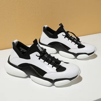 

Men Running Shoes Leather Sneakers Men Lace Up Light Shoes Outdoor Sport Trainers Men Jogging Shoes Zapatillas Hombre