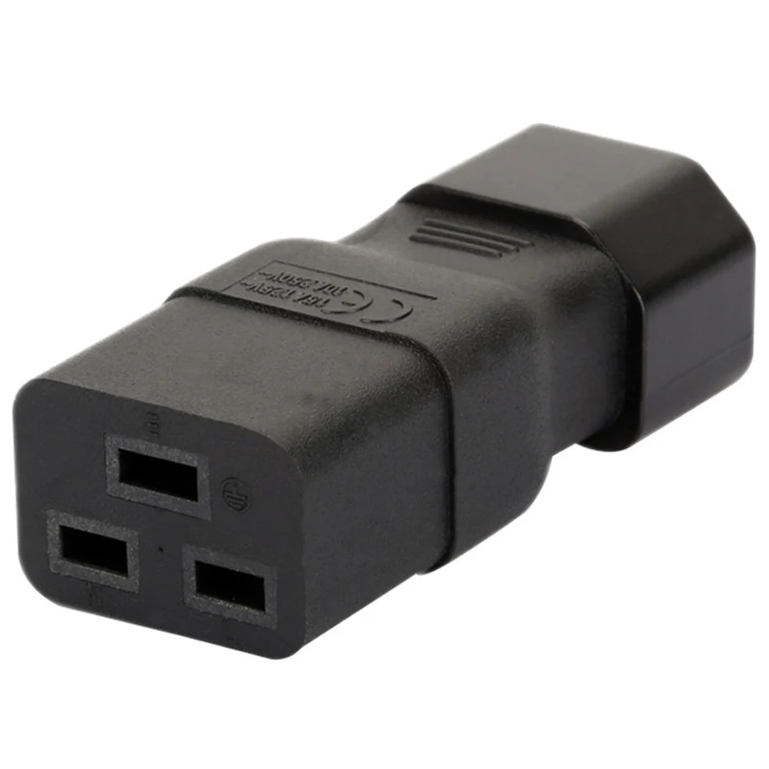 Black Copper IEC320 C14 Male to C19 Female Power Socket UPS PDU APC Power Adaptor Plug Electric AC Connector Plug 10A 16A