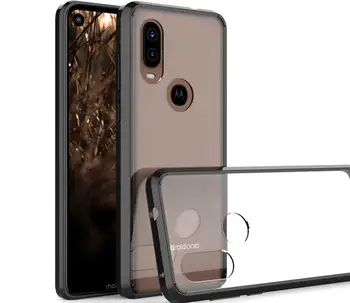 

100pcs/lot Transparent Acrylic+TPU Back Case cover for Moto One Macro One Action One Vision One Power P30Play