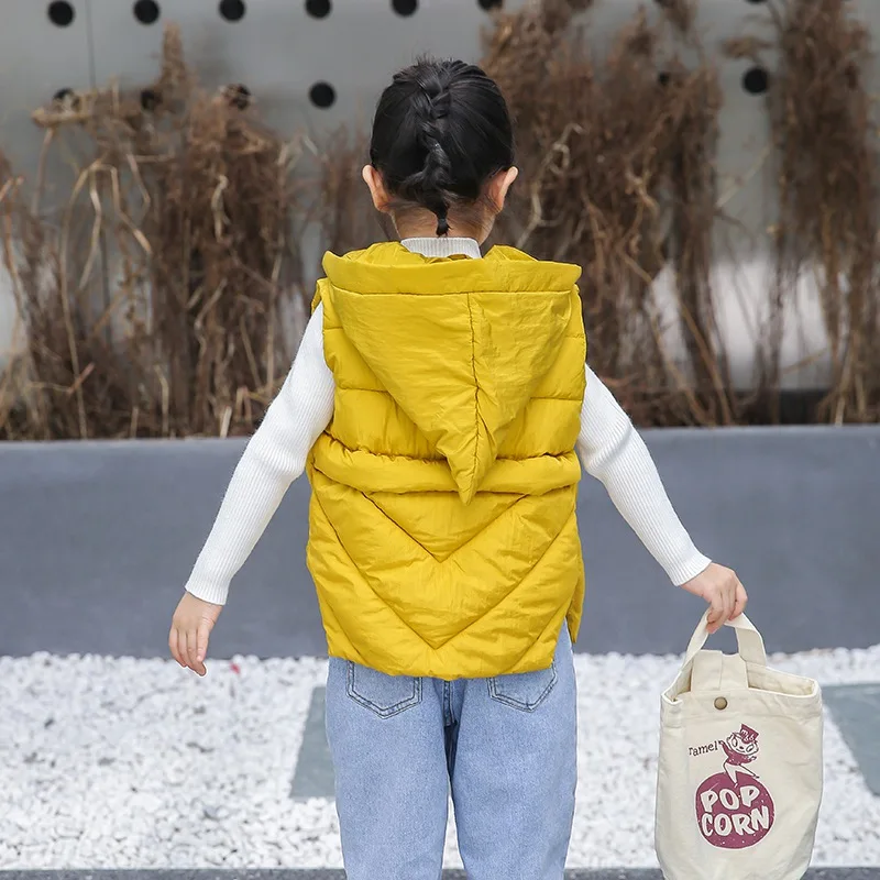 Kids Vest Boys Girls Winter Solid Cotton Warm Baby Girl Vest Children Clothing Autumn Sleeveless Jacket Outerwear1-6Year