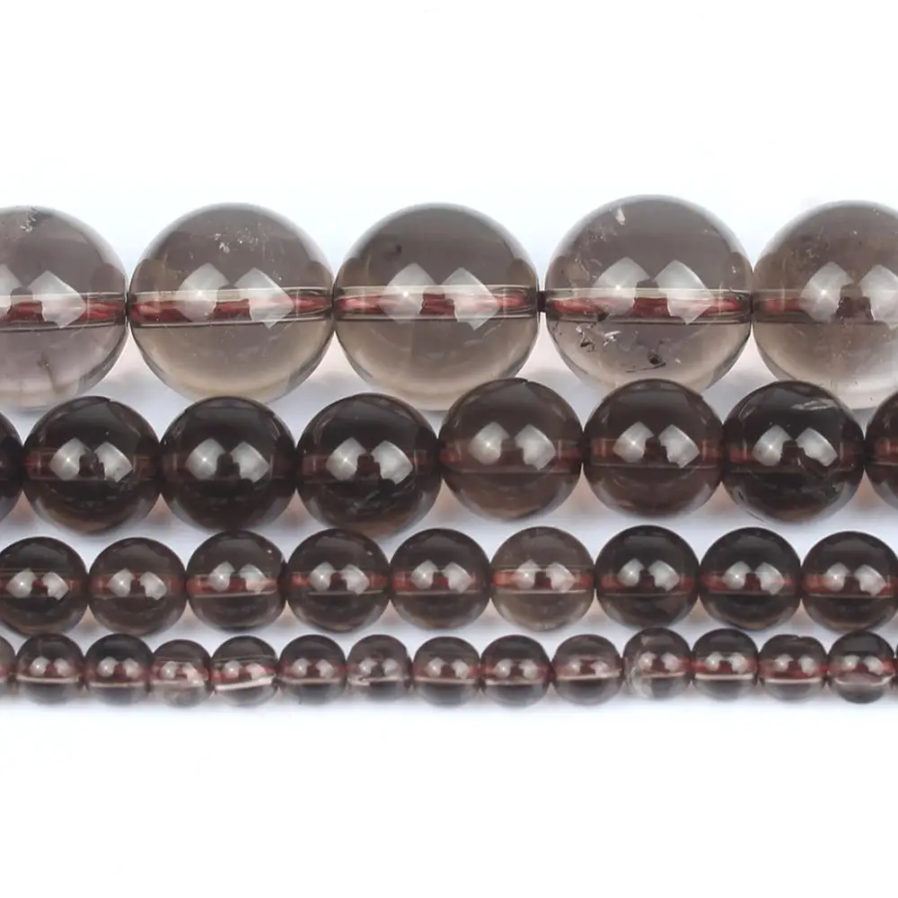 

Natural Smooky Quartzs Stone Beads Round For Diy Bracelet Accessories Jewellery Making 15" Pick Size 2/3/4/6/8/10/12 mm