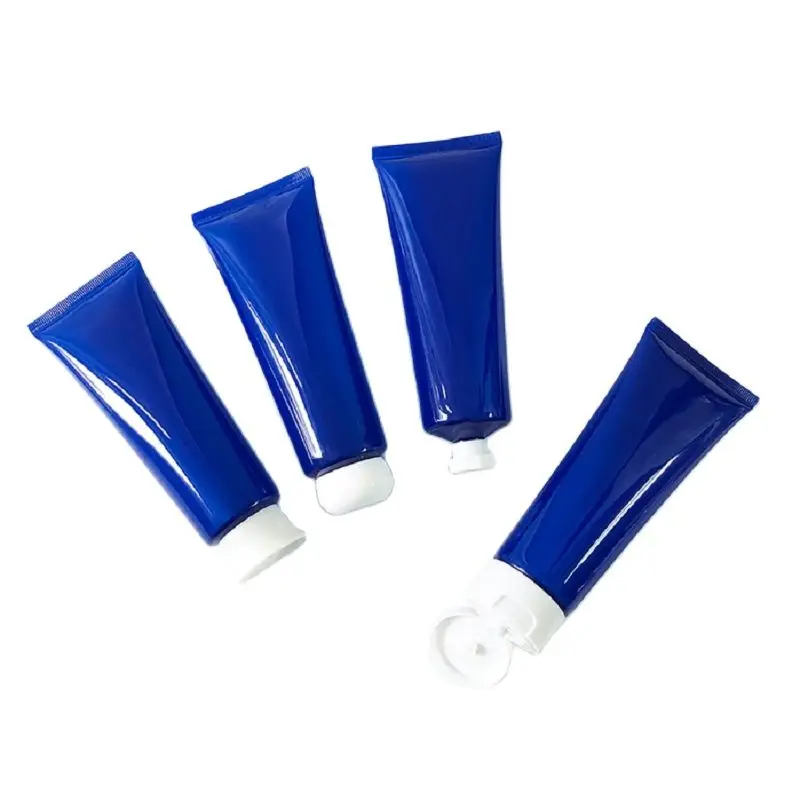 25 pcs/lot Empty 120 ML Facial Cleaner Soft Tube Translucent Blue Cosmetic Container Hair Gel Makeup Packaging Squeeze Bottle | Красота и