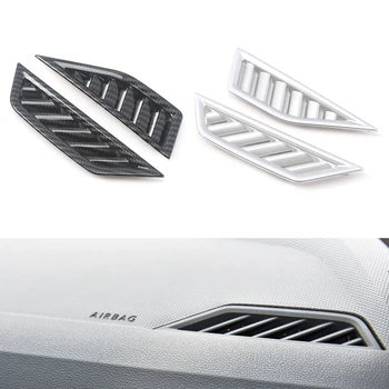

Chrome Front Dashboard Air Outlet Trim Panel Cover For Volkswagen VW Tiguan MK2 2019 2020 Accssories Carbon Look Styling