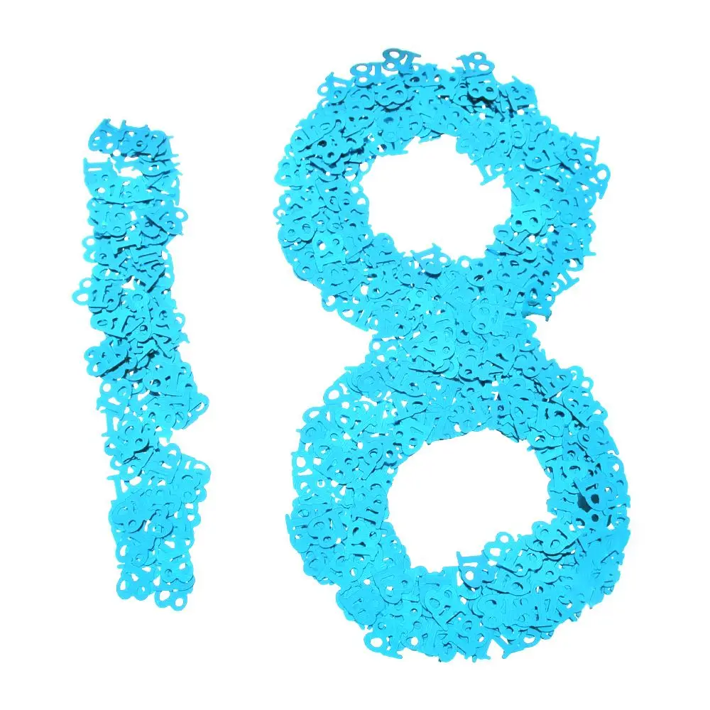 18th Year Old Happy Birthday Party Decorations Table Scatters Foil Number Digital 18 Colorful Sprinkle Confetti party confetti