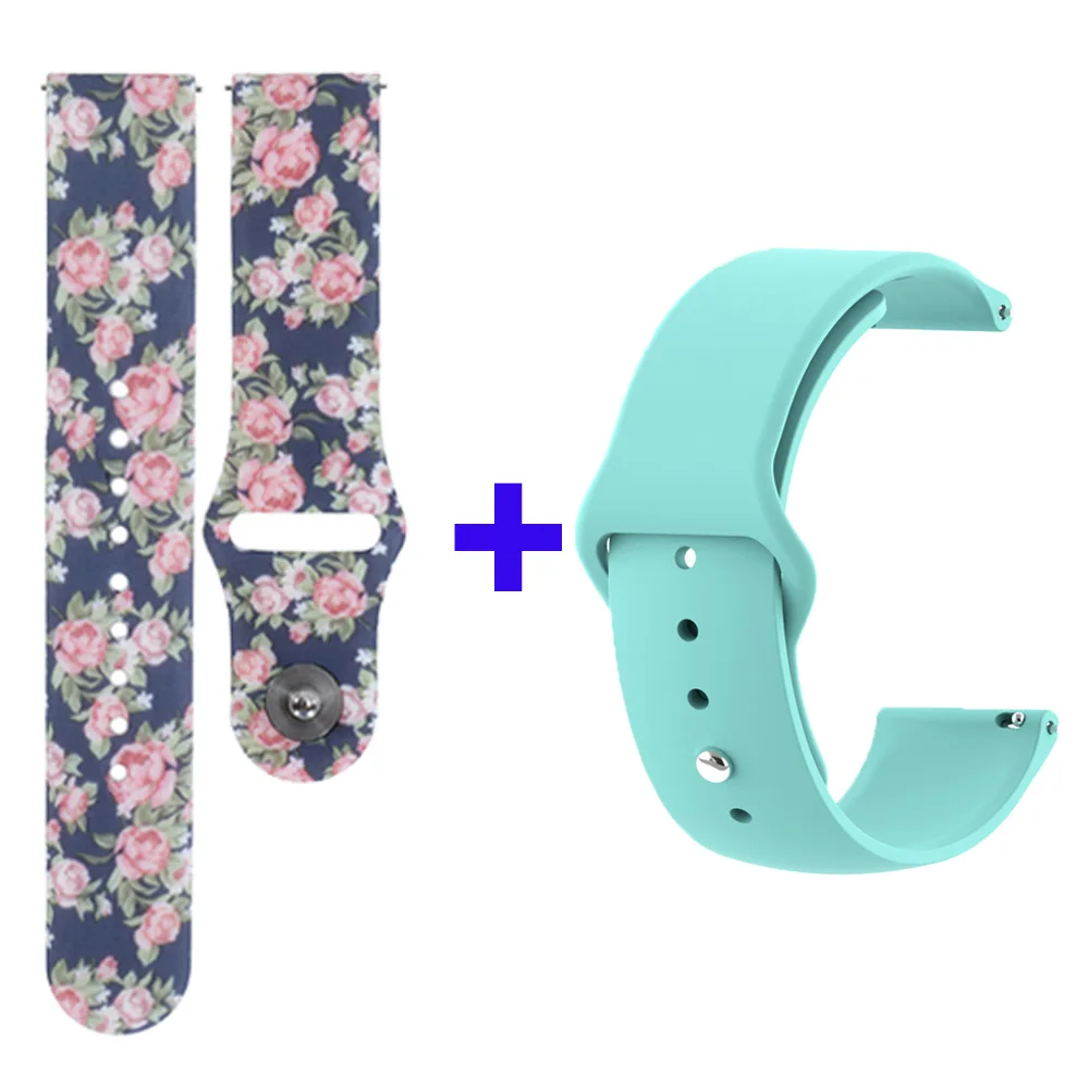 rose-shuiya 2 шт. ремешок для часов с розовыми цветами для Amazfit Bip/GTR 42Mmm samsung gear S2 classic/gear Sport/Galaxy Watch 42 мм ремешок для часов - Цвет: rose-shuiya