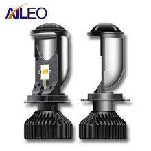 Aileo canbus 90 w/par lâmpada h4 led mini lente do projetor kit les lâmpada 20000lm kit de conversão oi/lo feixe farol 12v24v rhd lhd