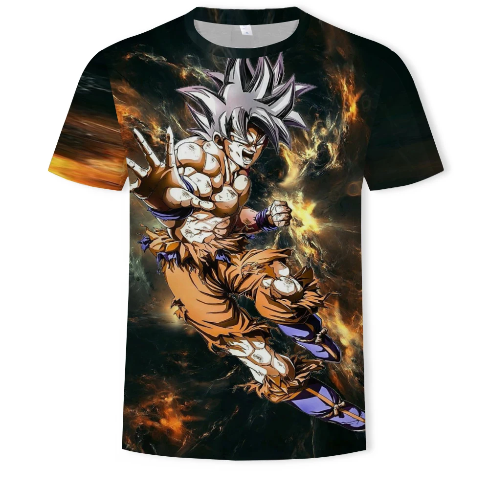 Супер Saiyan 3D футболка аниме драконий жемчуг Z Goku летние модные футболки для