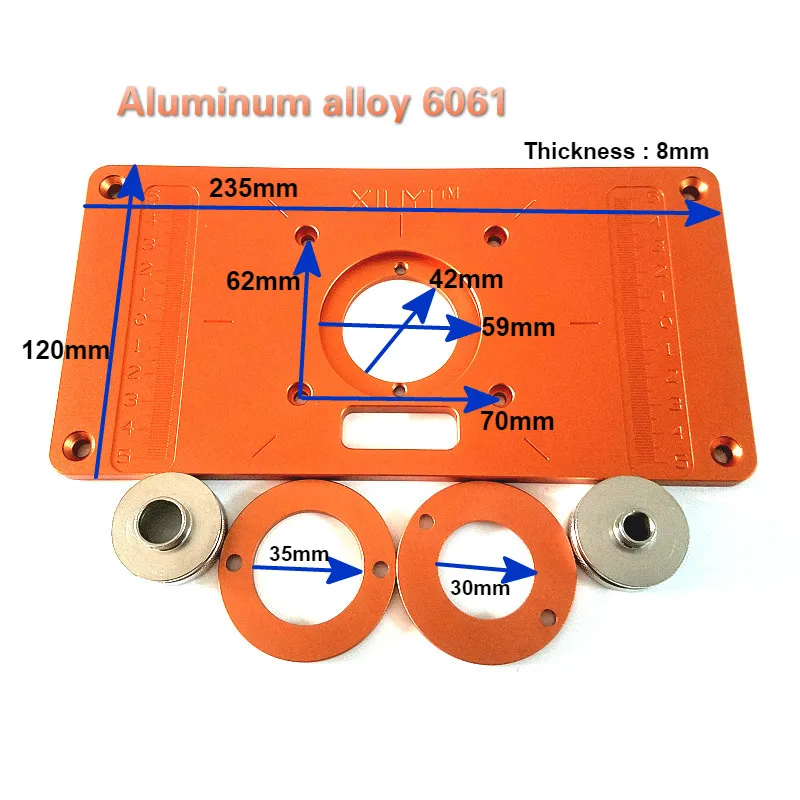 Алюминиевый фрезерный стол, вставная пластина с втулкой, винтовой обрезной станок, откидная пластина для деревообработки, триммера