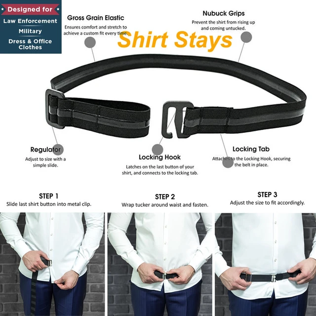 Shirt Stays Belt - Shirt Holder - Keep Shirt Tucked in - Shirt