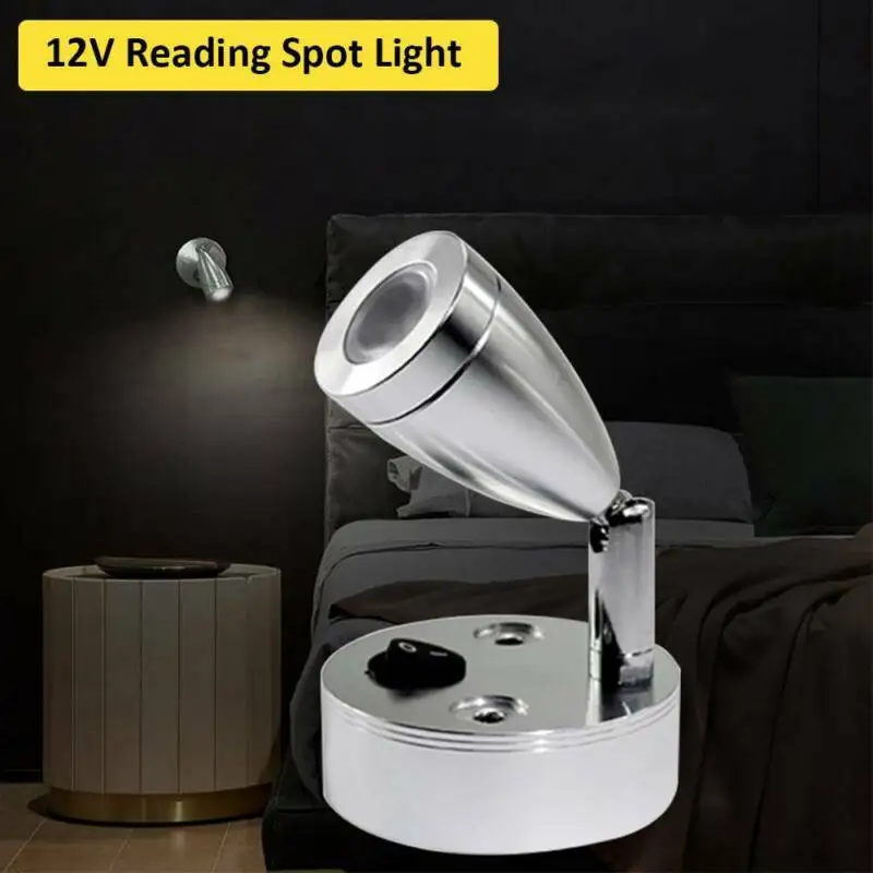 12V светодиодный лампы Лодка, дом на колесах светильник s Встроенный переключатель Алюминий стены Фонари пятно света для чтения светильник Освещение в помещении для глаз