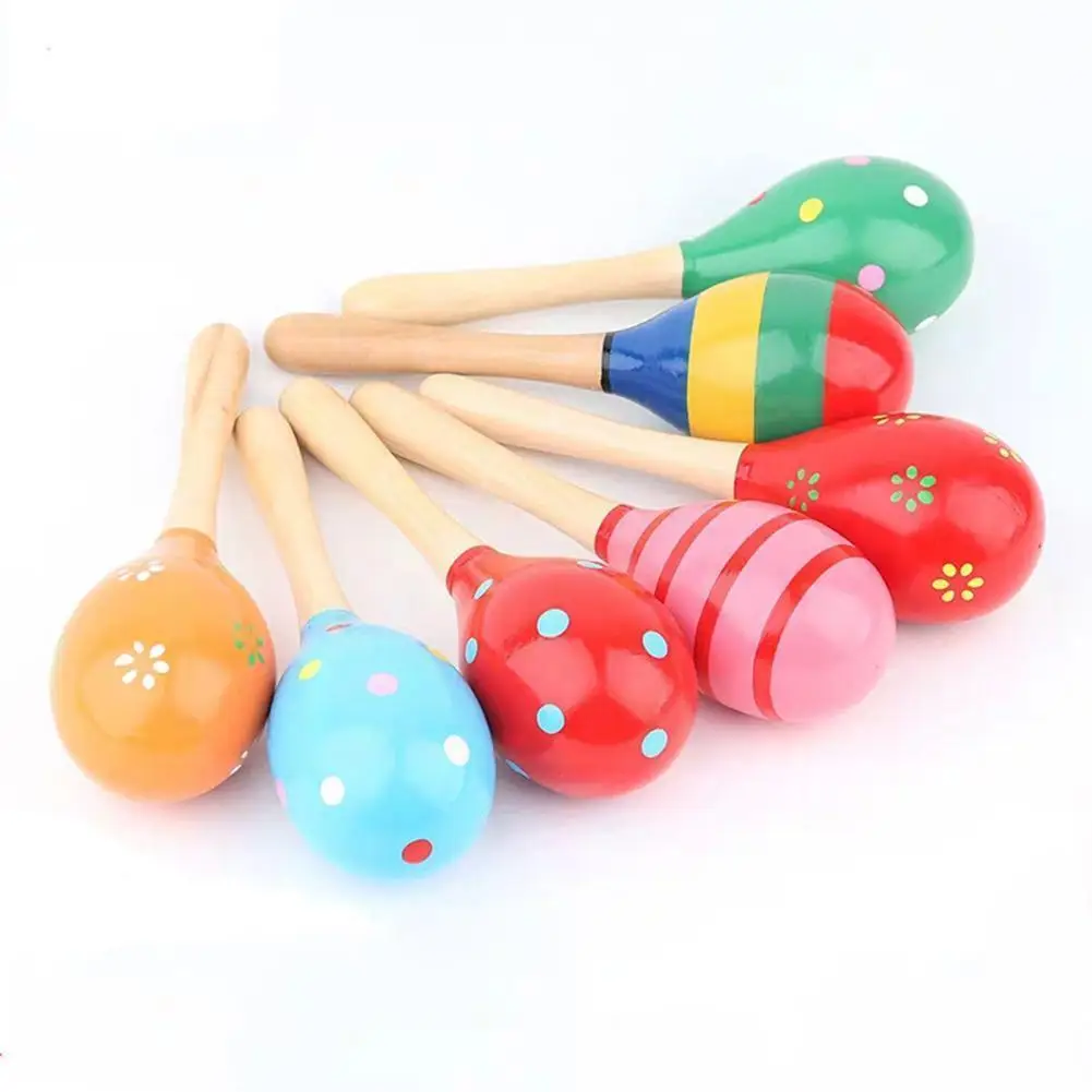 Funny Wooden Baby Kids Sound Music Toddler Rattle Musical Toy Educational Toy 