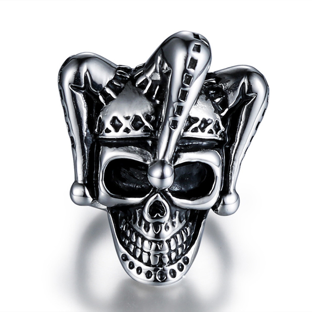 Punk Ring For Men Retro Skeleton Devil Male Ring Skull Adjustable Exaggeration  Snake Captain