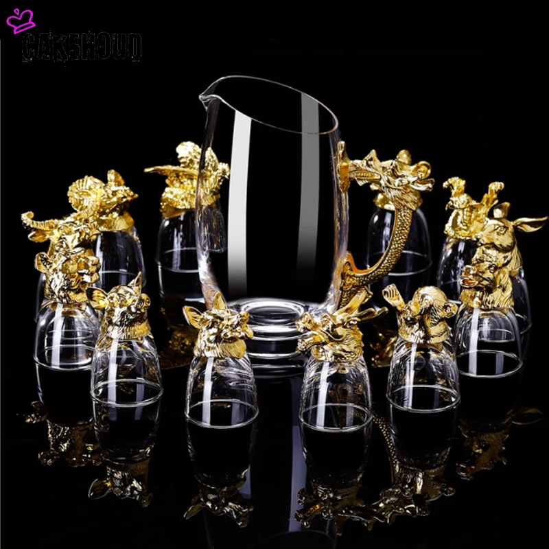 Набор из двенадцати знаков зодиака Винных Бокалов домашние маленькие Винные